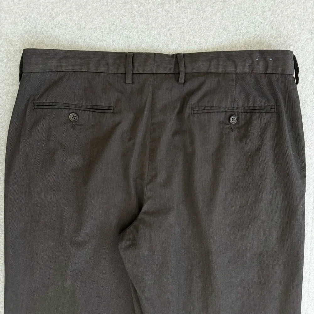 J Crew Pants Mens 34 X 32 Brown Black Micro Stripes Classic Fit Office Academia